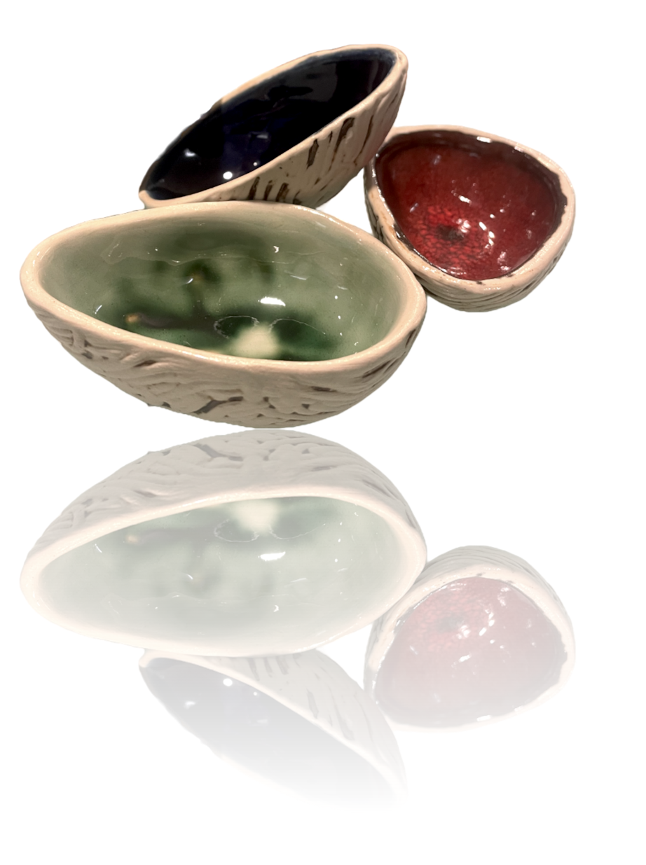 Handmade Ceramic Almond Shaped Bowls by Þoa Handmade Ceramic Almond Shaped Bowls by Þoa